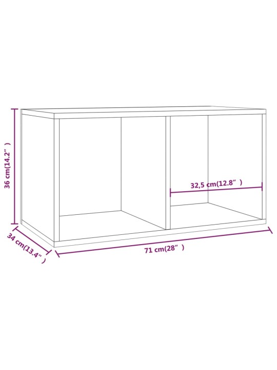 Vinüülplaatide kapp, must 71 x 34 x 36 cm tehispuit