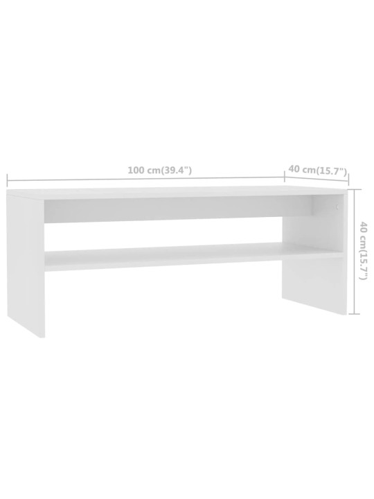 Kohvilaud, valge, 100 x 40 x 40 cm puitlaastplaat