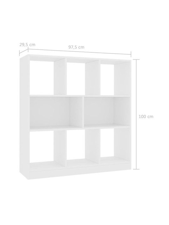 Raamaturiiul valge 97,5 x 29,5 x 100 cm, puitlaastplaat