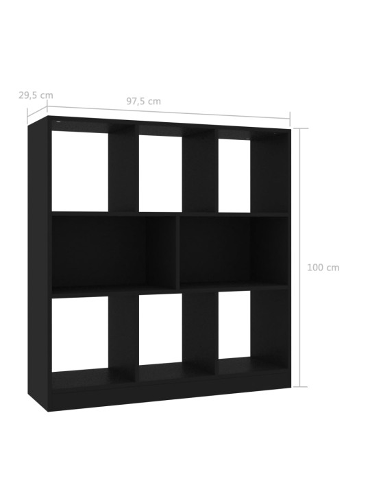 Raamaturiiul must 97,5 x 29,5 x 100 cm, puitlaastplaat