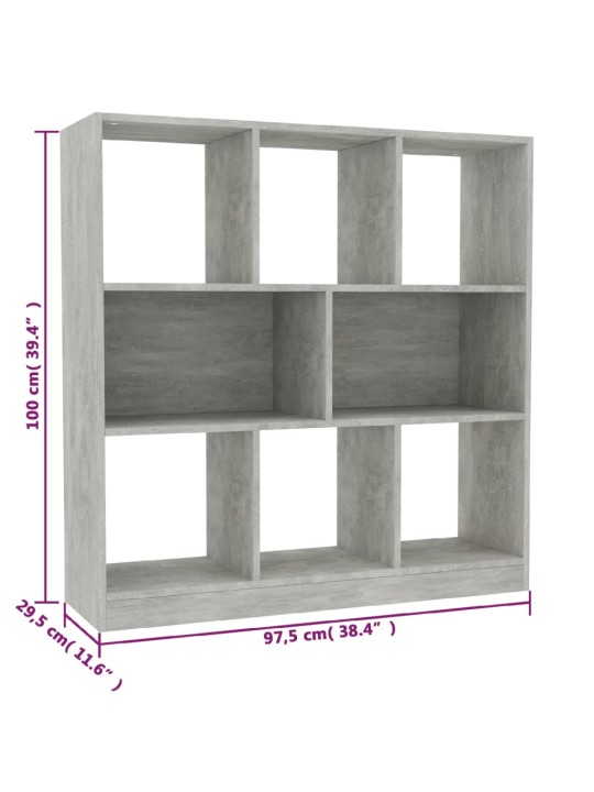 Raamaturiiul betoonhall 97,5 x 29,5 x 100 cm, puitlaastplaat