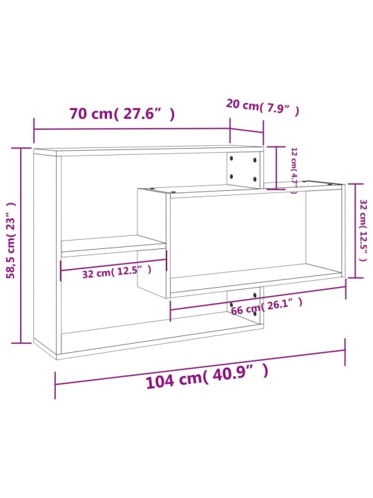 Seinariiulid sonoma tamm 104x20x58,5 cm puitlaastplaat