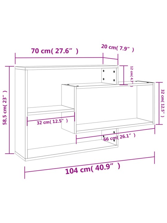 Seinariiulid betoonhall 104x20x58,5 cm puitlaastplaat