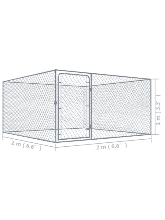 Koeraaedik, tsingitud teras, 2 x 2 x 1 m