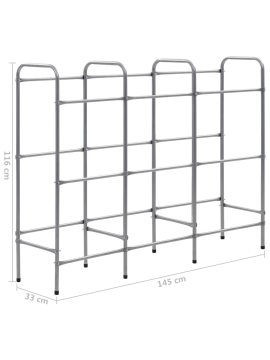 Hoiuriiul 9 kastile, hõbedane, 145 x 33 x 116 cm, teras