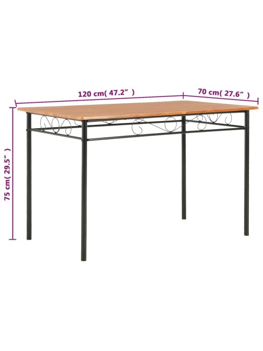 Söögilaud, pruun, 120 x 70 x 75 cm, mdf