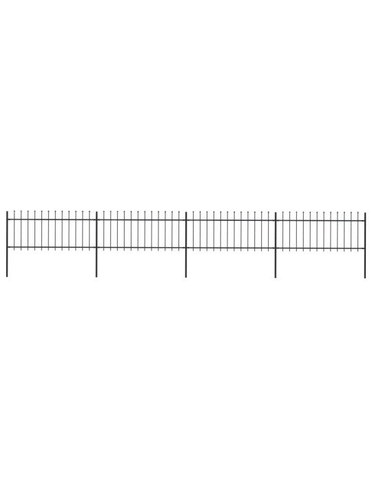 Terava otsaga aed, terasest, 6,8 x 0,8 m, must