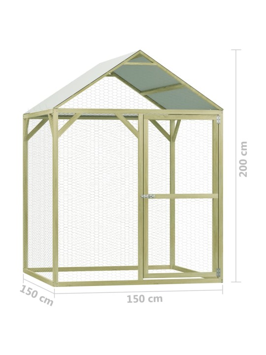 Kanakuut 1,5 x 1,5 x 2 m, immutatud männipuit