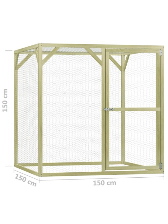 Kanakuut 1,5 x 1,5 x 1,5 m, immutatud männipuit