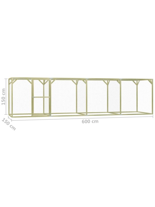 Kanakuut 1,5 x 6 x 1,5 m, immutatud männipuit