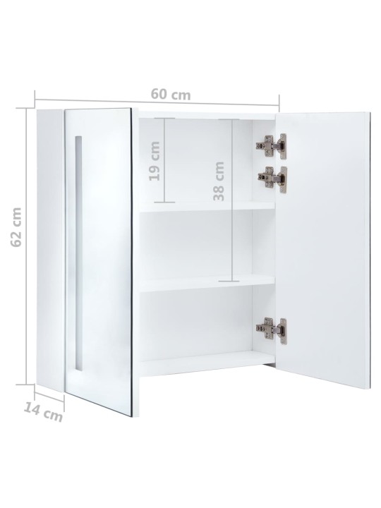 LED vannitoa peegelkapp, 60x14x62 cm