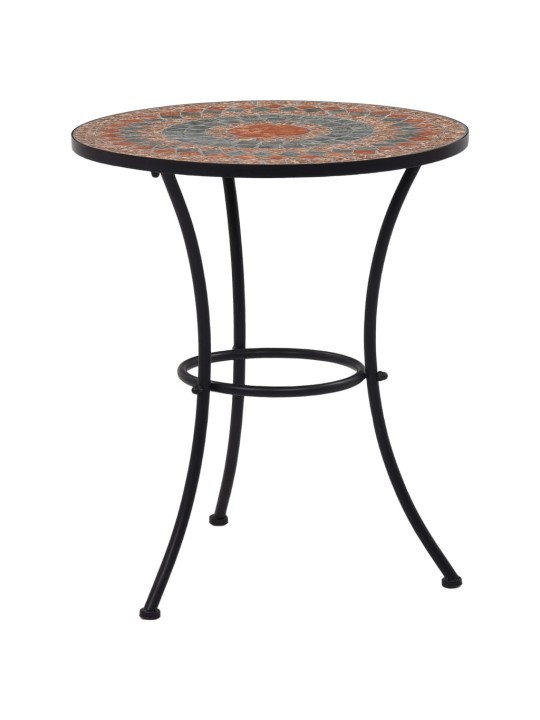 Mosaiikplaadiga bistroolaud, oranž/hall, 60 cm, keraamiline