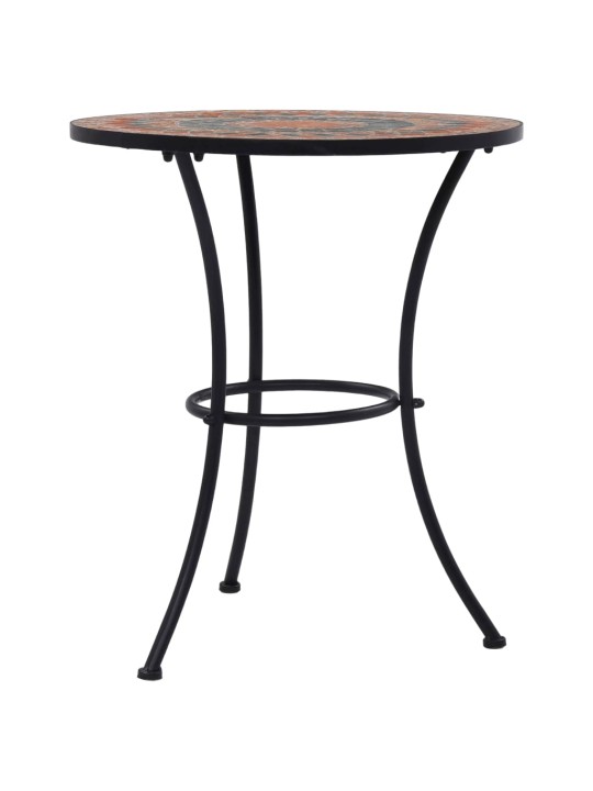 Mosaiikplaadiga bistroolaud, oranž/hall, 60 cm, keraamiline