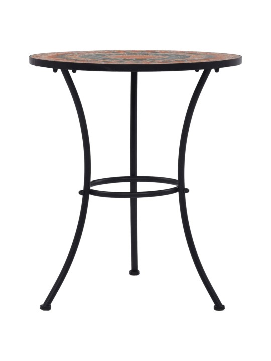 Mosaiikplaadiga bistroolaud, oranž/hall, 60 cm, keraamiline