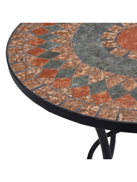 Mosaiikplaadiga bistroolaud, oranž/hall, 60 cm, keraamiline