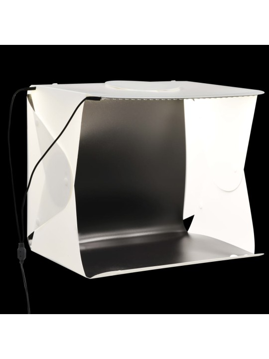 Kokkupandav LED fotostuudio valguskast 40x34x37 cm plast, valge