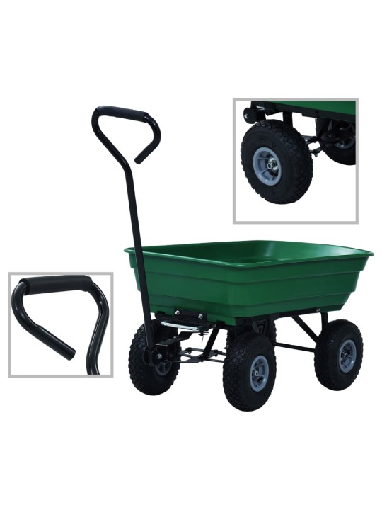 Aia kallutatav käsikäru 300 kg 75 L roheline