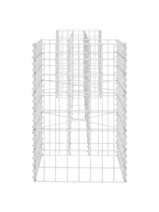 H-kujuline gabioon-taimekast, terastraat, 260 x 40 x 60 cm