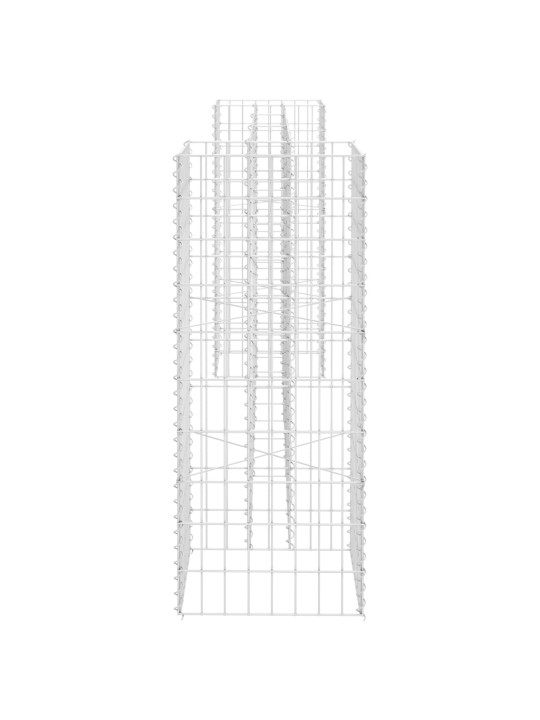 H-kujuline gabioon-taimekast, terastraat, 260 x 40 x 100 cm