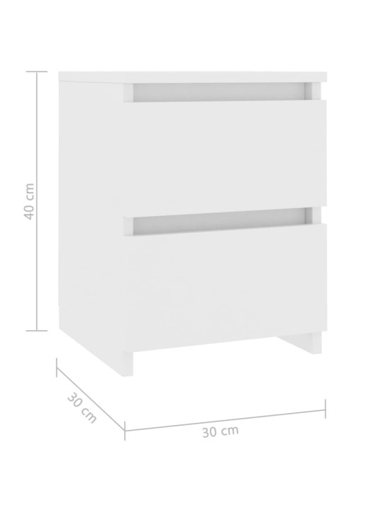 Öökapid 2 tk, valge 30 x 30 x 40 cm, puitlaastplaat