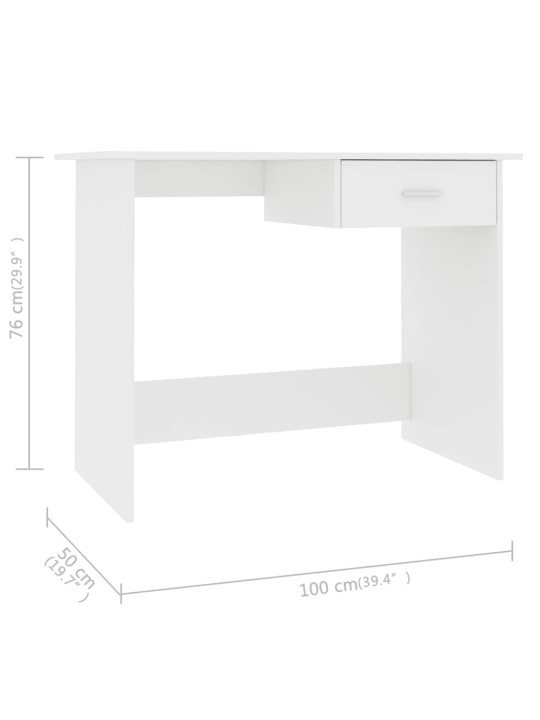 Kirjutuslaud, valge, 100 x 50 x 76 cm puitlaastplaat