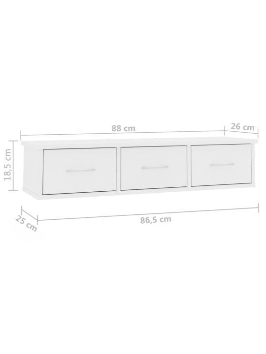 Seinasahtlid, valge 88x26x18,5 cm puitlaastplaat