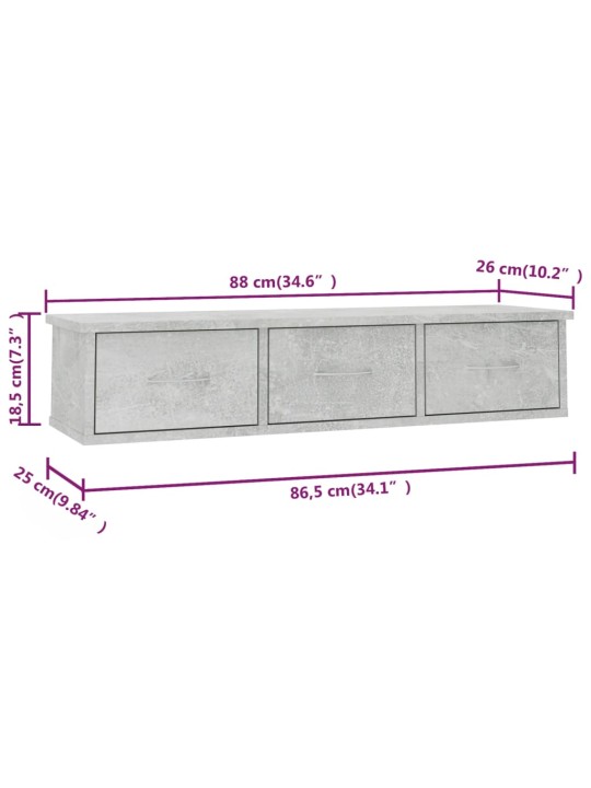 Seinasahtlid, betoonhall 88 x 26 x 18,5 cm puitlaastplaat