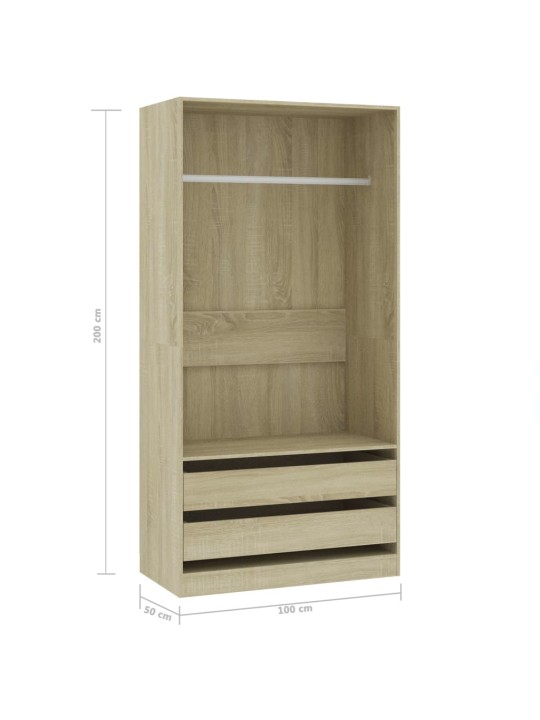 Garderoob sonoma tamm 100 x 50 x 200 cm puitlaastplaat