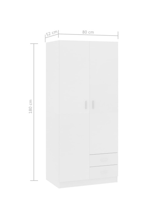 GARDEROOB VALGE 80 X 52 X 180 CM TEHISPUIT