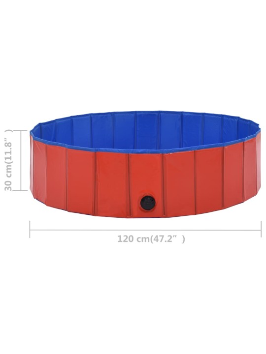 Kokkupandav koertebassein, punane, 120 x 30 cm, pvc