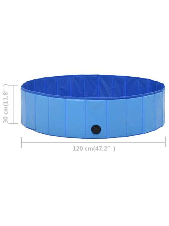 Kokkupandav koertebassein, sinine, 120 x 30 cm, pvc