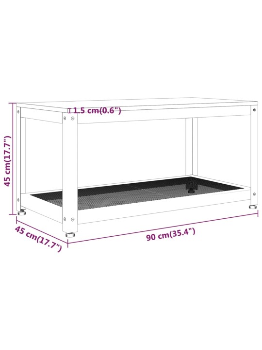 Kohvilaud, hall ja must, 90x45x45 cm, mdf ja raud