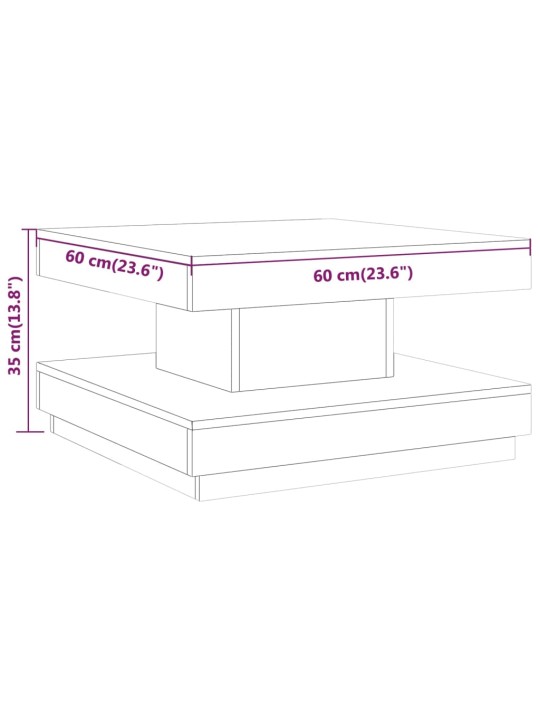 Kohvilaud, hall, 60 x 60 x 35 cm, mdf