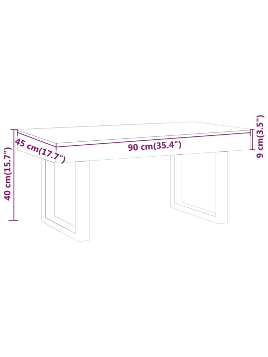 Kohvilaud, helepruun ja must, 90 x 45 x 40 cm, mdf ja raud