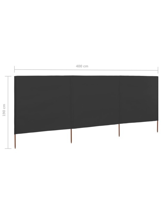 TUULEKAITSE SEIN 3 PANEELIST, KANGAS, 400 X 160 CM ANTRATSIIT