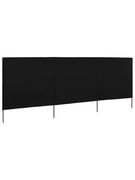 Tuulekaitse sein 3 paneelist, kangas 400 x 160 cm must