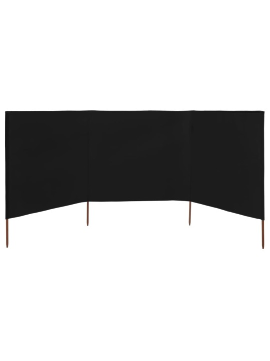 Tuulekaitse sein 3 paneelist, kangas 400 x 160 cm must