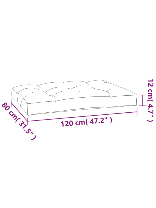 Euroaluse istmepadi, must, 120x80x12 cm, kangas