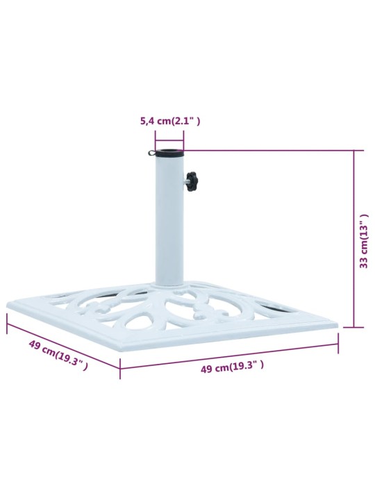 Päikesevarju alus, valge, 12 kg, 49 cm, malm