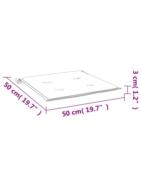 Aiatooli istmepadjad 2 tk, sinine, 50 x 50 x 3 cm, kangas