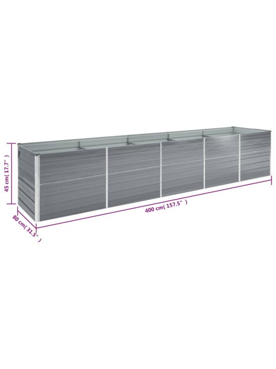 Aia taimelava tsingitud teras 400 x 80 x 45 cm hall