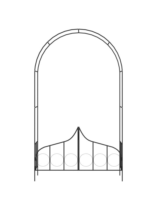 Aiakaar väravaga, must, 138 x 40 x 238 cm, raud