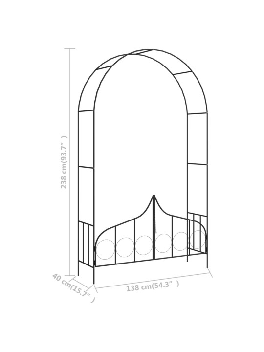Aiakaar väravaga, must, 138 x 40 x 238 cm, raud