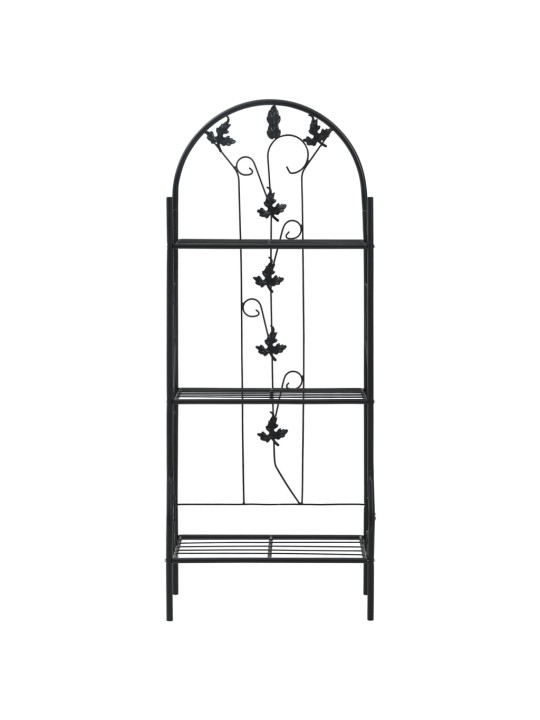 3-korruseline taimeriiul, must, 52 x 28 x 128 cm, raud