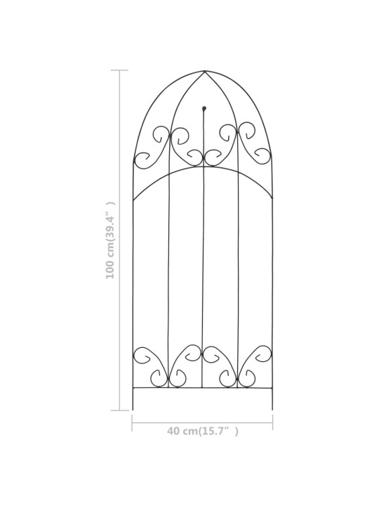 Ronitaimede tugi, 3 tk, must, 40 x 100 cm, raud