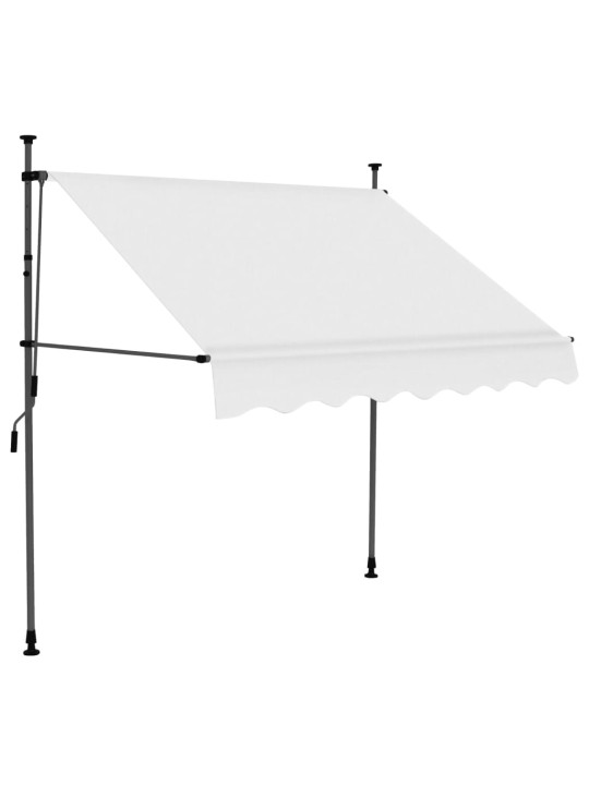 Käsitsi sissetõmmatav varikatus, LED, 150 cm, kreemjasvalge