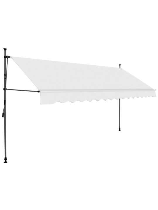 Käsitsi sissetõmmatav varikatus, LED, 350 cm, kreemjasvalge