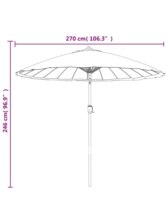 PÄIKESEVARI ALUMIINIUMPOSTIGA, 270 CM, TERRAKOTA