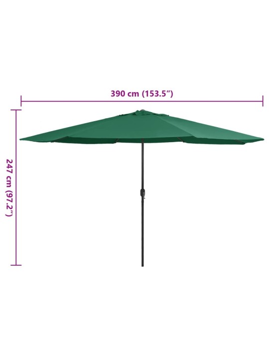 AIA PÄIKESEVARI METALLPOSTIGA 390 CM, ROHELINE