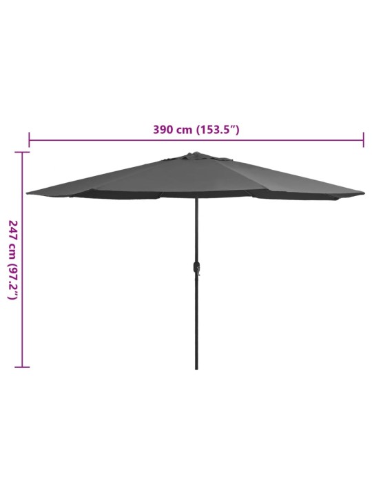 AIA PÄIKESEVARI METALLPOSTIGA 390 CM, ANTRATSIITHALL